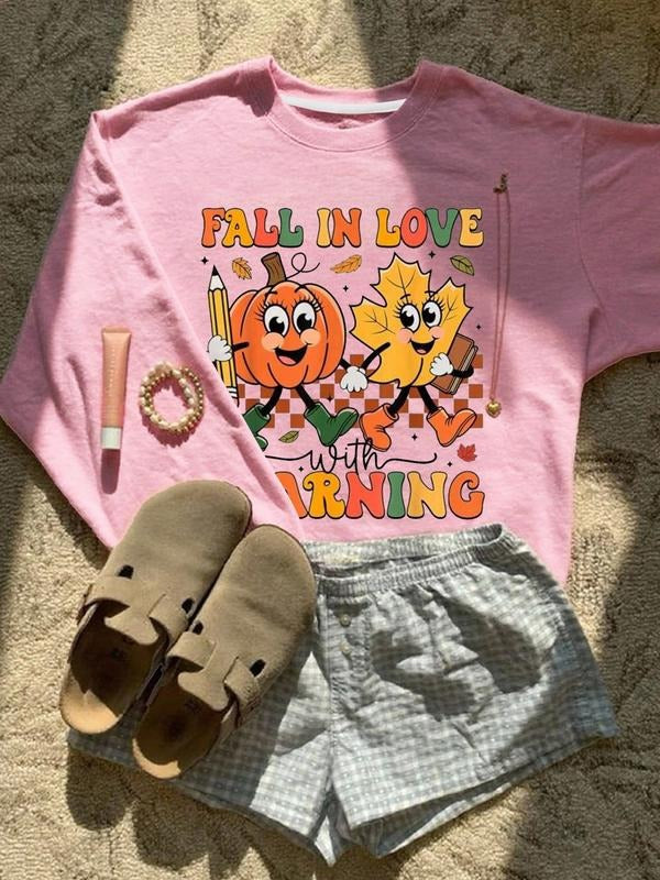 Casual Loose Fit Cartoon Letter Print Light Fleece - Adult & Kids T-Shirts, Sweatshirts & Hoodies apparel design preview 1