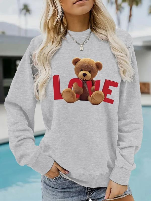 Casual Love Bear Doll Print Soft Round Neck - Adult & Kids T-Shirts, Sweatshirts & Hoodies apparel design preview 1