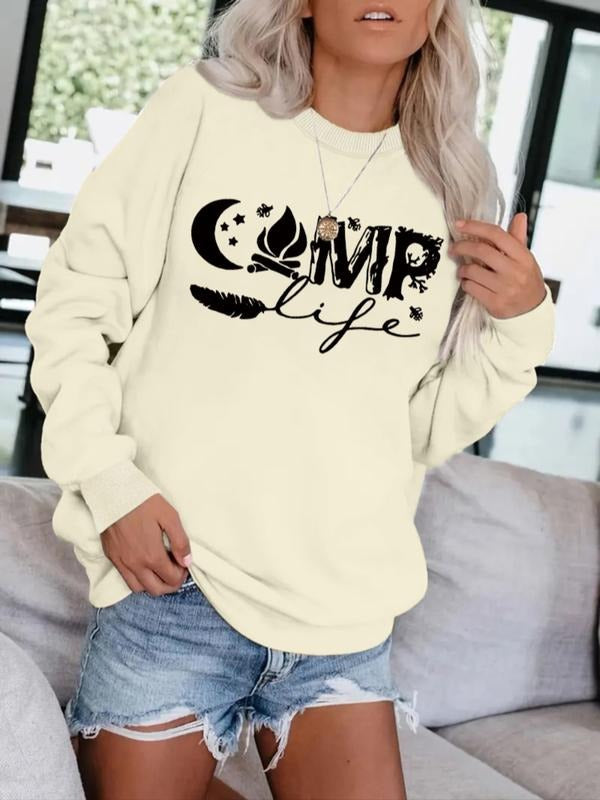 Casual Moon Campfire Pattern Soft Round Neck Comfort - Adult & Kids T-Shirts, Sweatshirts & Hoodies apparel design preview 1