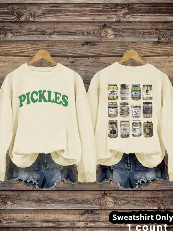 Casual Pickles Letter Print Olive Soft Round Neck All - Adult & Kids T-Shirts, Sweatshirts & Hoodies apparel design preview 1