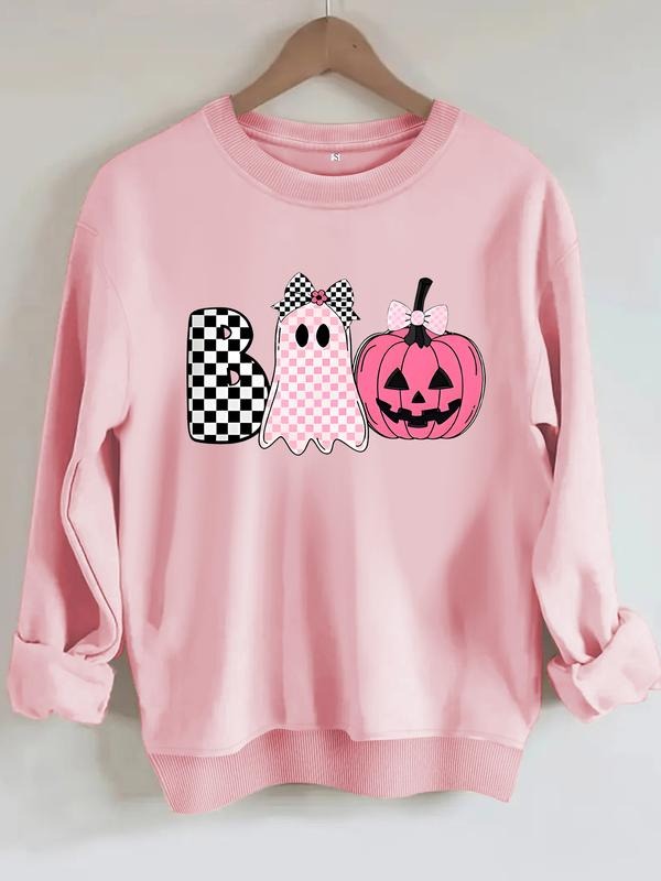 Casual Plaid Ghost Rose Pumpkin Print Soft Round Neck - Adult & Kids T-Shirts, Sweatshirts & Hoodies apparel design preview 1
