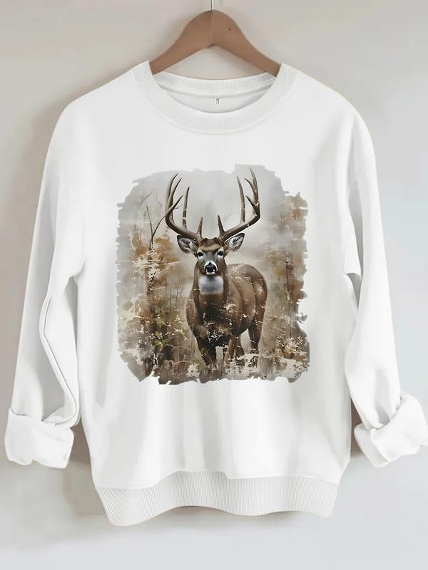 Casual Reindeer Print Soft Round Neck Comfortable - Adult & Kids T-Shirts, Sweatshirts & Hoodies apparel design preview 1