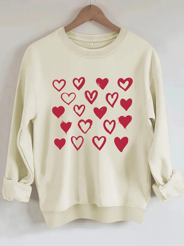 Casual Round Neck Heart Pattern Top Comfort - Adult & Kids T-Shirts, Sweatshirts & Hoodies apparel design preview 1