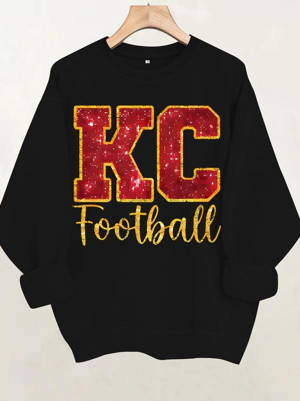 Casual Sequin Letter Pattern Soft Round Neck Comfort - Adult & Kids T-Shirts, Sweatshirts & Hoodies apparel design preview 1