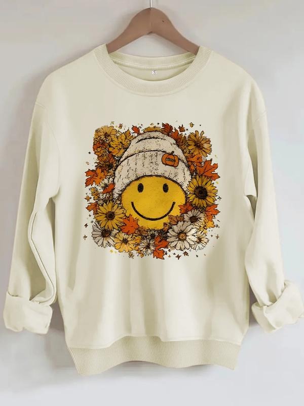 Casual Smiley Face Floral Soft Round Neck Comfortable - Adult & Kids T-Shirts, Sweatshirts & Hoodies apparel design preview 1