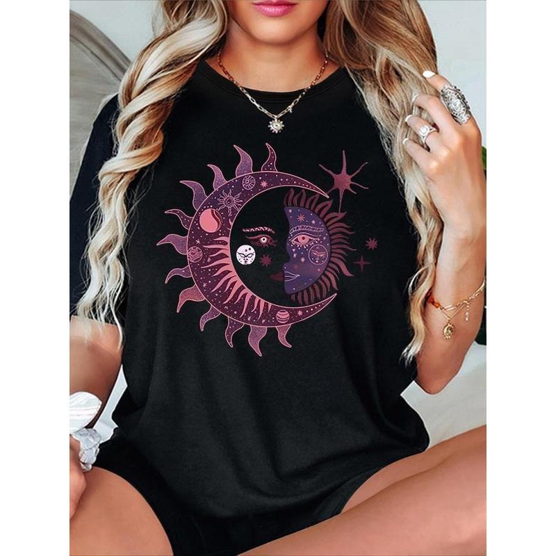 Casual Sun Moon Crew Neck Short Sleeve Machine - Adult & Kids T-Shirts, Sweatshirts & Hoodies apparel design preview 1