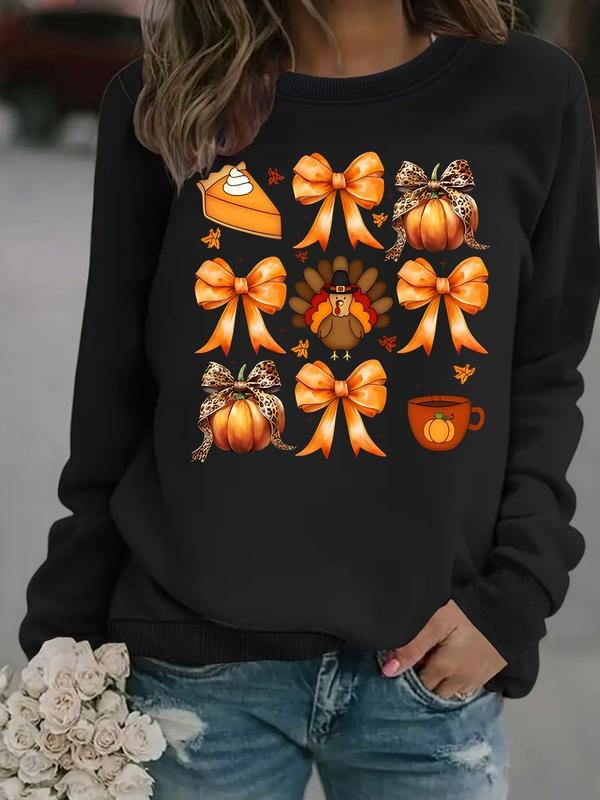 Casual Thanksgiving Bowknot Soft Round Neck - Adult & Kids T-Shirts, Sweatshirts & Hoodies apparel design preview 1