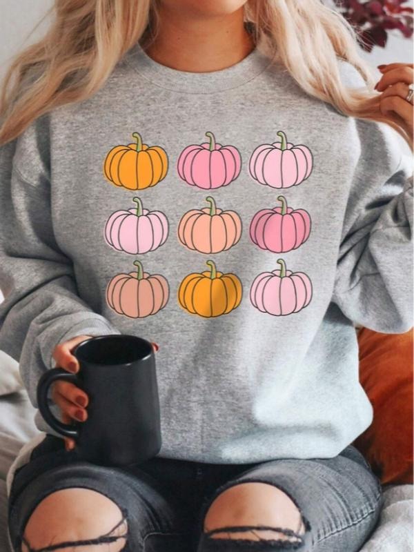 Casual Thanksgiving Pumpkin Print Soft Round Neck - Adult & Kids T-Shirts, Sweatshirts & Hoodies apparel design preview 1