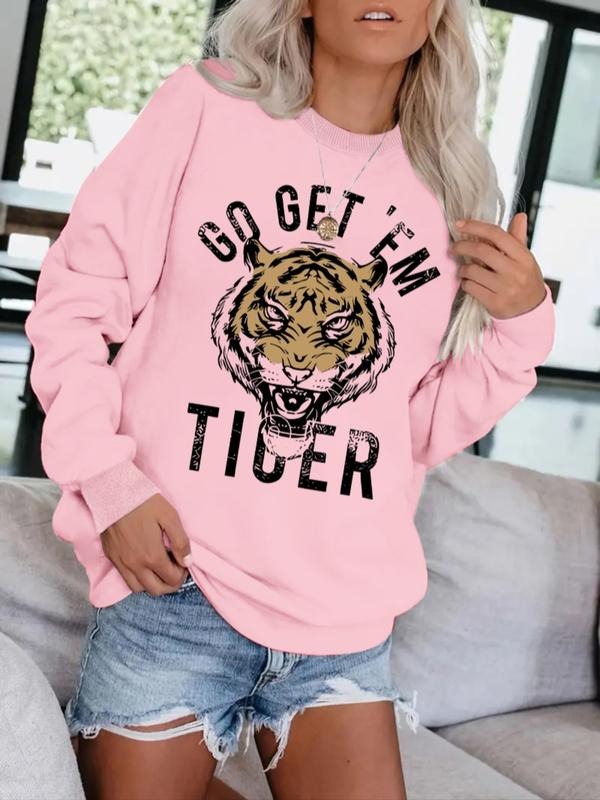 Casual Tiger Print Soft Round Neck All Seasons - Adult & Kids T-Shirts, Sweatshirts & Hoodies apparel design preview 1