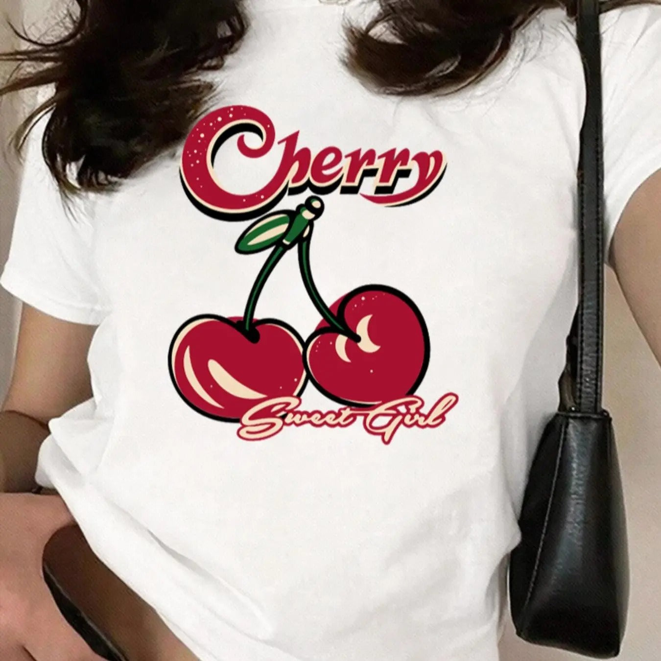 Cherry Letter Print Round Neck Casual Short Sleeve - Adult & Kids T-Shirts, Sweatshirts & Hoodies apparel design preview 1