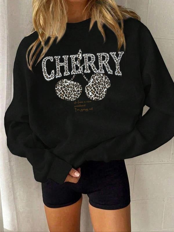 Cherry Print Crew Neck Casual Fall Winter Clothes - Adult & Kids T-Shirts, Sweatshirts & Hoodies apparel design preview 1