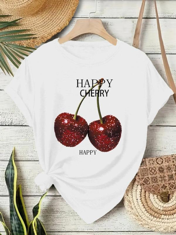 Cherry Print Round Neck Casual Crew Daily Vacation - Adult & Kids T-Shirts, Sweatshirts & Hoodies apparel design preview 1