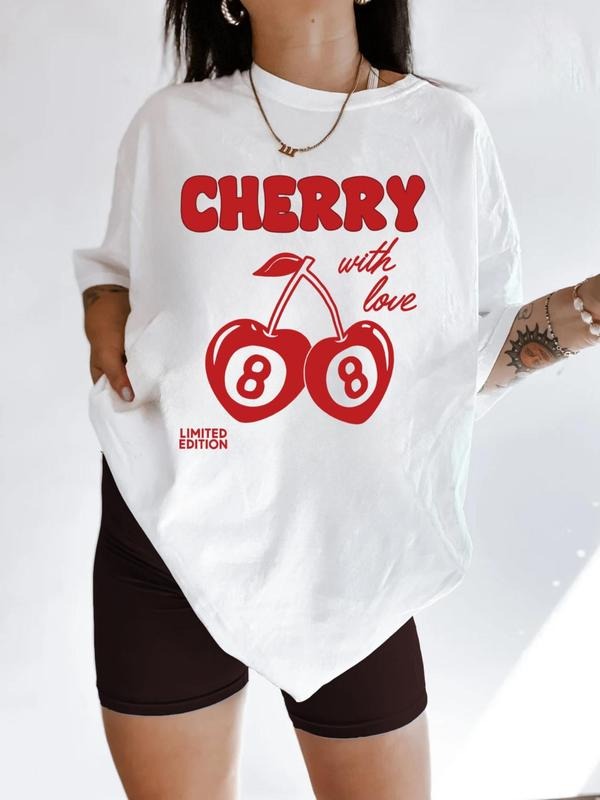 Cherry Print Round Neck Casual Crew Daily Vacation - Adult & Kids T-Shirts, Sweatshirts & Hoodies apparel design preview 1