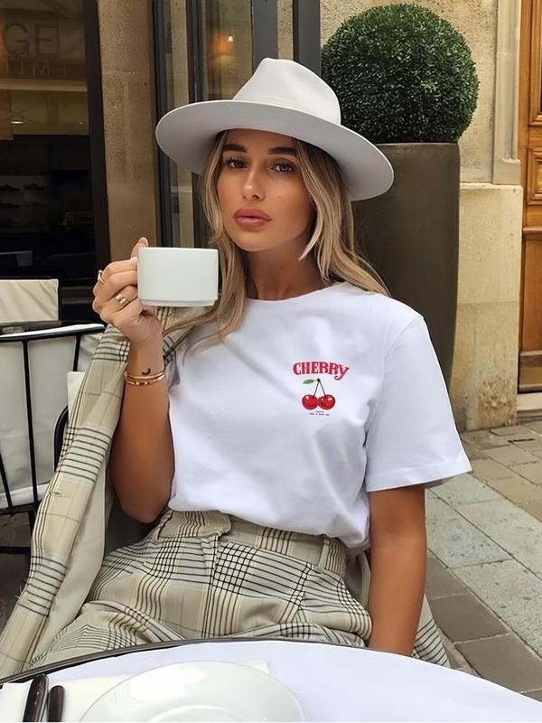 Cherry Print Round Neck Casual Crew Daily Vacation - Adult & Kids T-Shirts, Sweatshirts & Hoodies apparel design preview 1