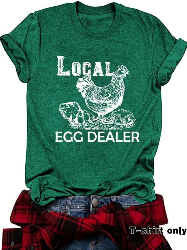 Chicken Letter Print Round Neck Casual Short Sleeve - Adult & Kids T-Shirts, Sweatshirts & Hoodies apparel design preview 1