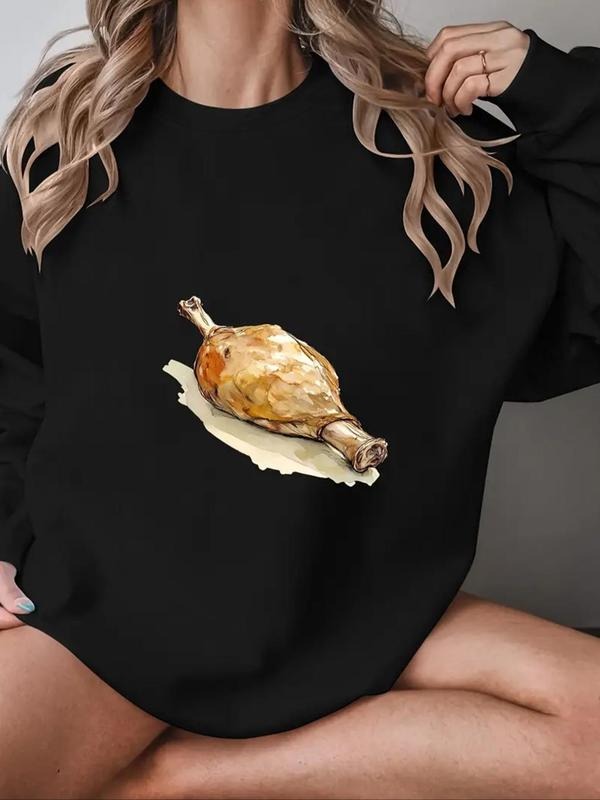 Chicken Leg Drop Shoulder Casual Round Neck Fall - Adult & Kids T-Shirts, Sweatshirts & Hoodies apparel design preview 1