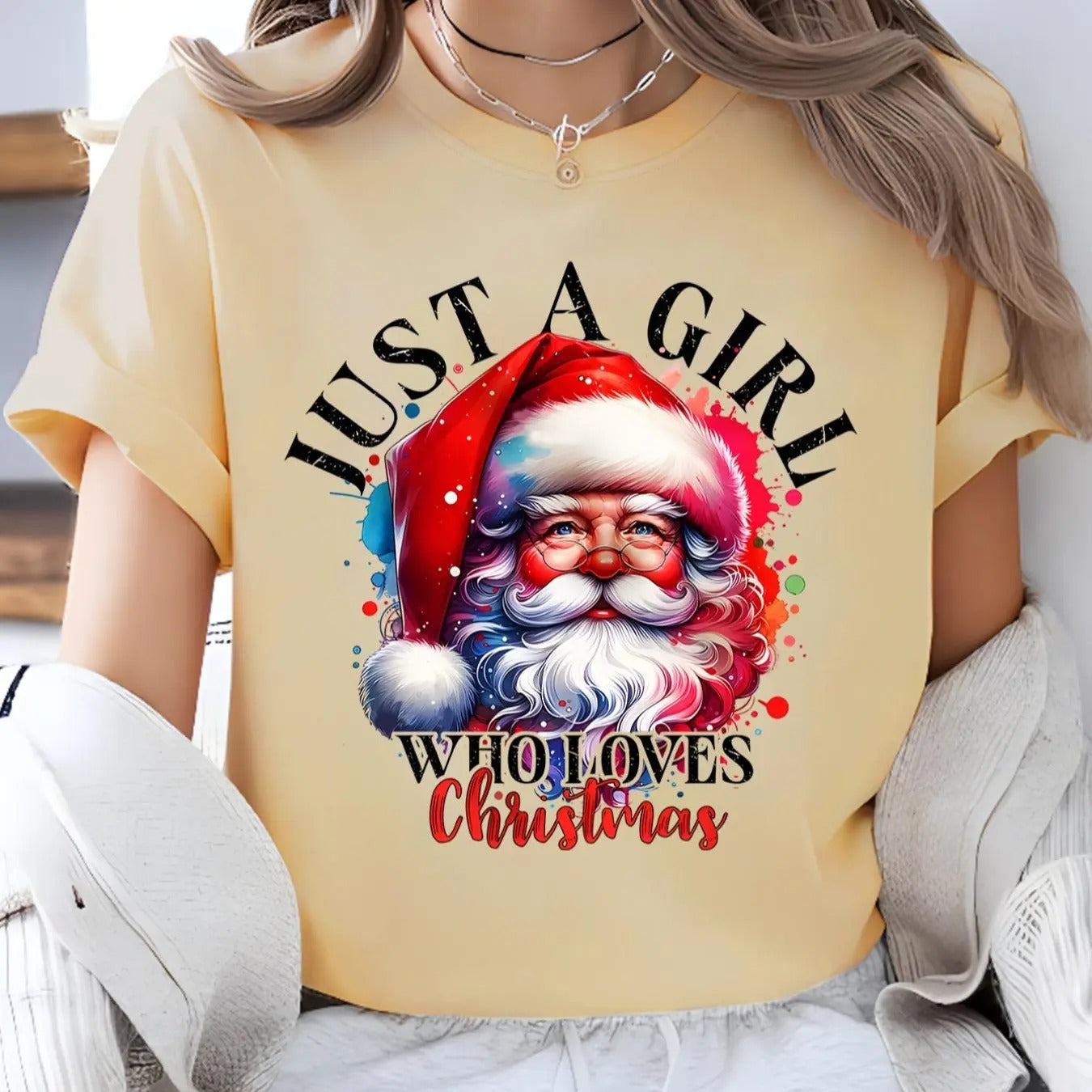 Cartoon Santa Claus Letter Print Round Neck Vintage - Adult & Kids T-Shirts, Sweatshirts & Hoodies apparel design preview 1