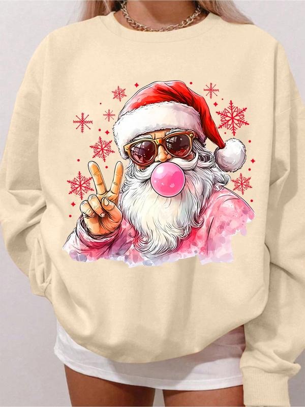 Santa Print Casual Fitted Fall Winter Warm Sporty - Adult & Kids T-Shirts, Sweatshirts & Hoodies apparel design preview 1