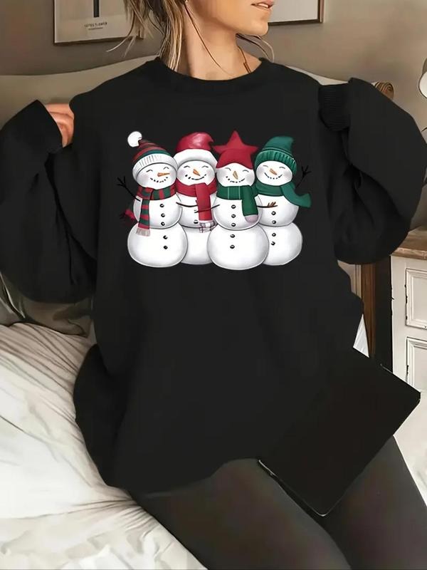 Snowman Print Crew Neck Casual Daily Clothes All - Adult & Kids T-Shirts, Sweatshirts & Hoodies apparel design preview 1