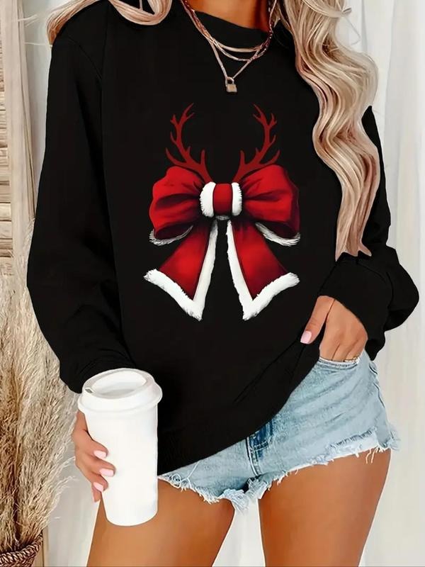 Themed Bow Print Casual Crew Neck Fall Winter Clothes - Adult & Kids T-Shirts, Sweatshirts & Hoodies apparel design preview 1