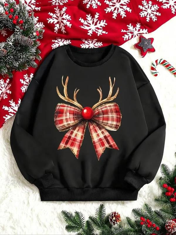 Themed Bowknot Print Drop Shoulder Casual Round Neck - Adult & Kids T-Shirts, Sweatshirts & Hoodies apparel design preview 1