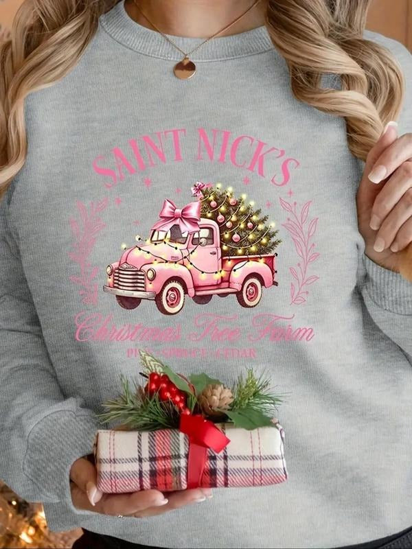 Truck Letter Print Crew Neck Casual Fall Winter Tops - Adult & Kids T-Shirts, Sweatshirts & Hoodies apparel design preview 1
