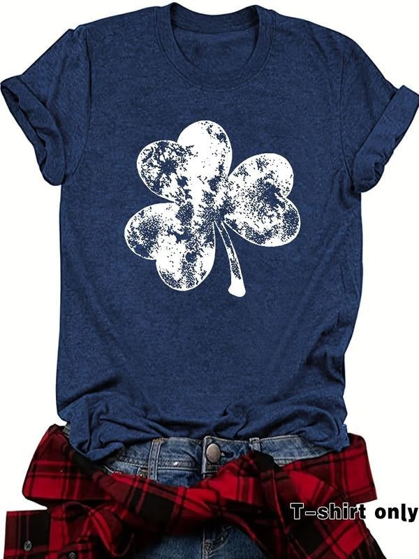 Clover Print Round Neck Casual Short Sleeve Crew - Adult & Kids T-Shirts, Sweatshirts & Hoodies apparel design preview 1