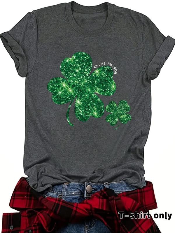 Clover Print Round Neck Casual Short Sleeve Crew - Adult & Kids T-Shirts, Sweatshirts & Hoodies apparel design preview 1