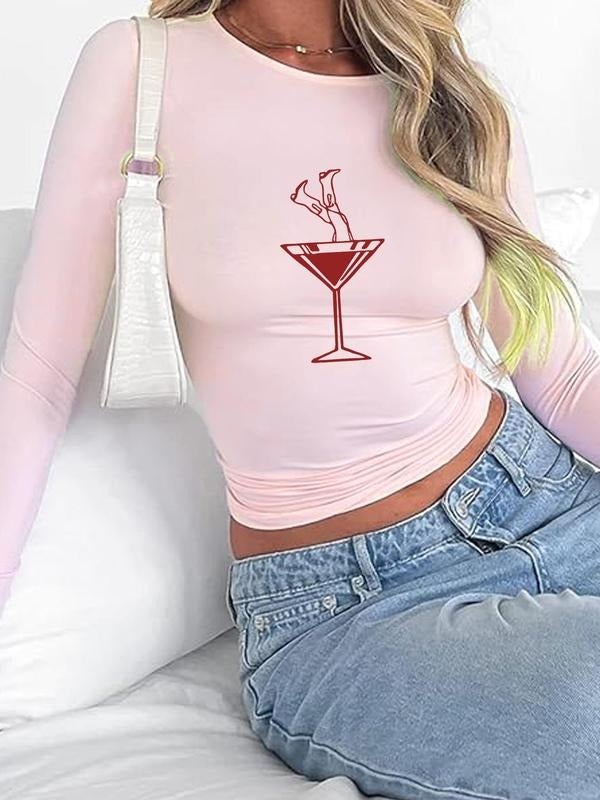 Cocktail Print Round Neck Casual Daily Vacation - Adult & Kids T-Shirts, Sweatshirts & Hoodies apparel design preview 1