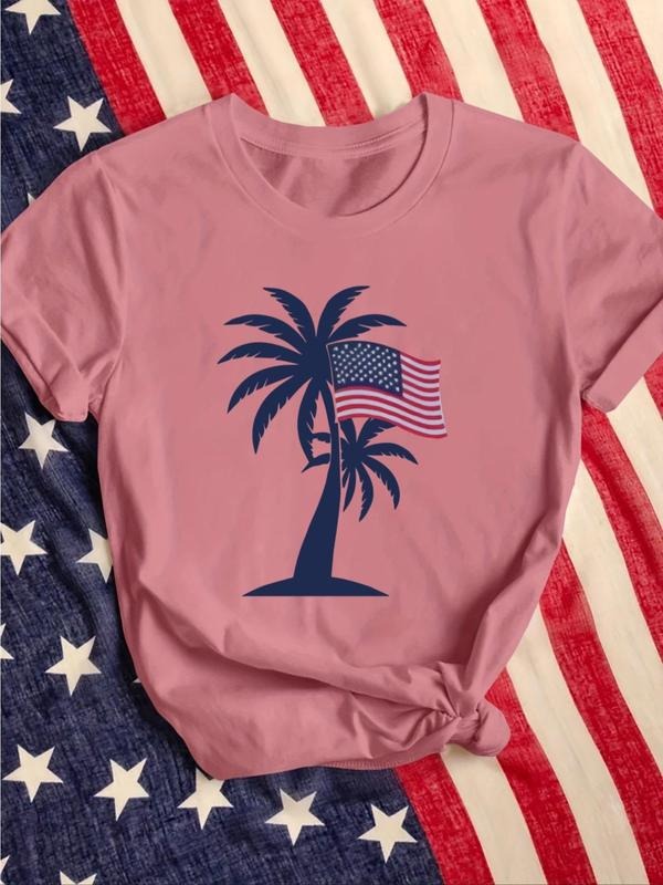 Coconut Tree Flag Print Round Neck Vintage Casual - Adult & Kids T-Shirts, Sweatshirts & Hoodies apparel design preview 1