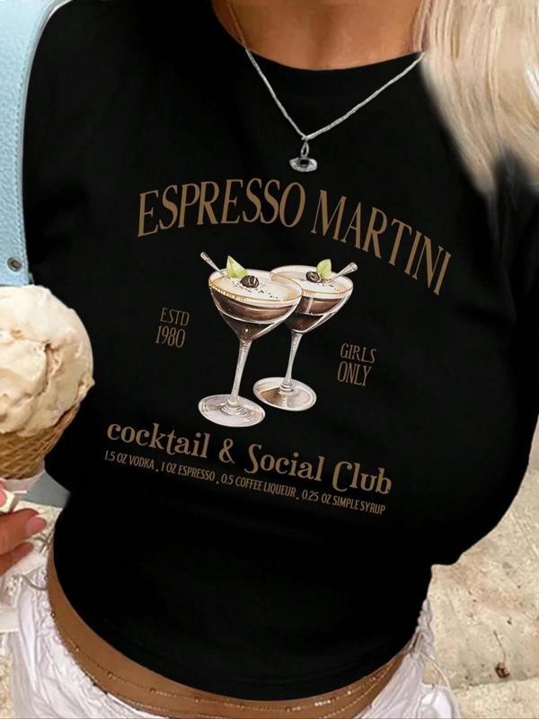 Coffee Letter Round Neck Crop Short Sleeve Daily - Adult & Kids T-Shirts, Sweatshirts & Hoodies apparel design preview 1