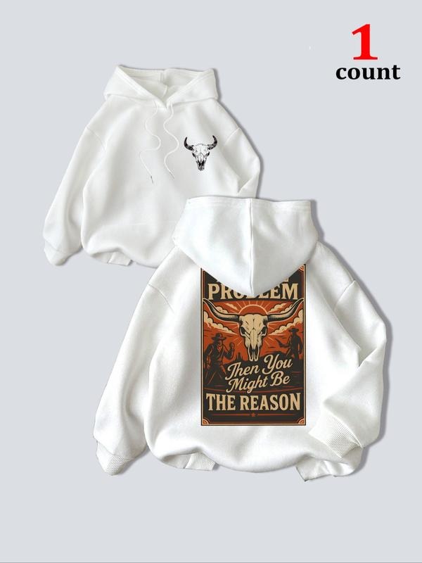 Comfortable Hooded Western Bull Head Letter Print - Adult & Kids T-Shirts, Sweatshirts & Hoodies apparel design preview 1