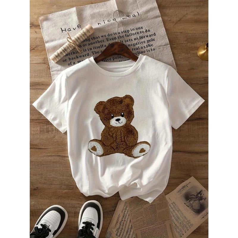 Cotton Cute Cartoon Bear Print Relaxed Fit Short - Adult & Kids T-Shirts, Sweatshirts & Hoodies apparel design preview 1