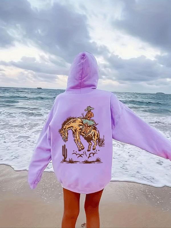 Cowboy Horse Print Thermal Lined Casual Drawstring - Adult & Kids T-Shirts, Sweatshirts & Hoodies apparel design preview 1