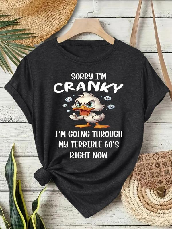 Cranky Duck Print Round Neck Casual Crew Daily - Adult & Kids T-Shirts, Sweatshirts & Hoodies apparel design preview 1
