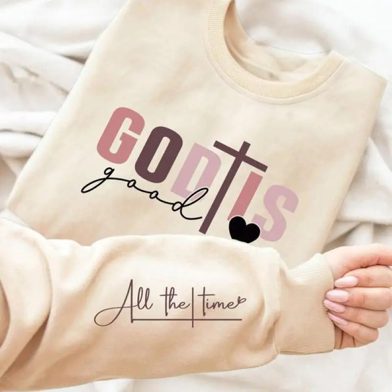 Cross Heart Letter Print Round Neck Casual Daily - Adult & Kids T-Shirts, Sweatshirts & Hoodies apparel design preview 1
