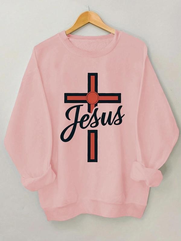 Cross Letter Print Crew Neck Casual Fall Winter - Adult & Kids T-Shirts, Sweatshirts & Hoodies apparel design preview 1