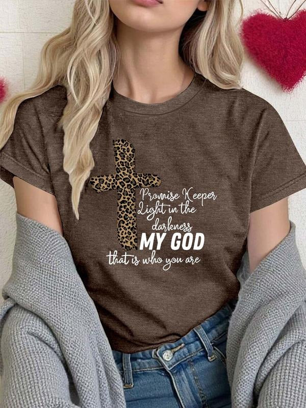 Cross Letter Print Round Neck Casual Short Sleeve - Adult & Kids T-Shirts, Sweatshirts & Hoodies apparel design preview 1
