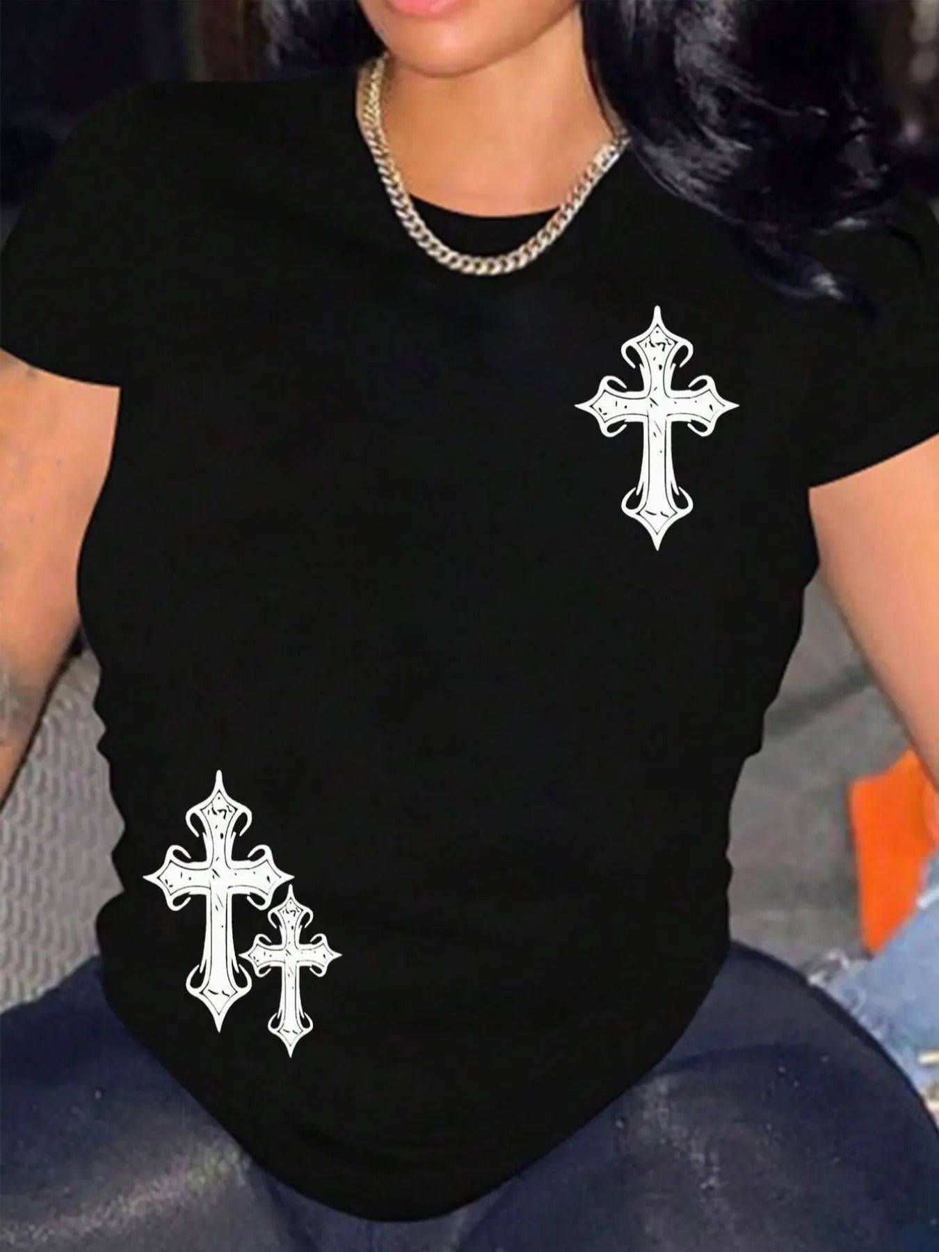 Cross Print Round Neck Short Sleeve Vintage Casual - Adult & Kids T-Shirts, Sweatshirts & Hoodies apparel design preview 1