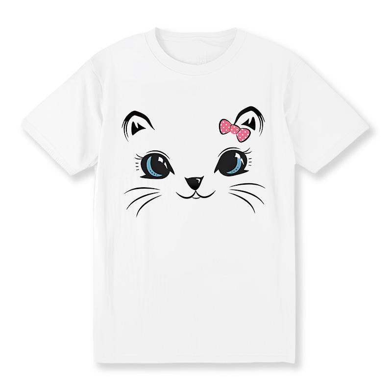 Cute Cat Short Sleeve Crew Neck Casual Alphabet Print - Adult & Kids T-Shirts, Sweatshirts & Hoodies apparel design preview 1