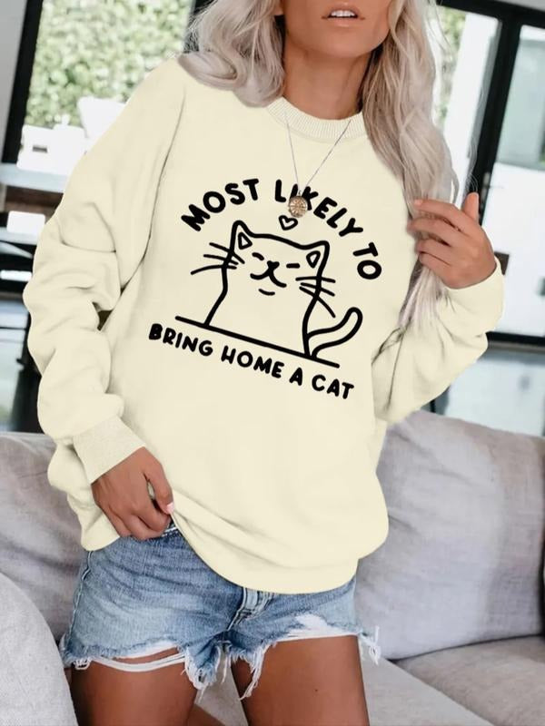 Cute Cat Pattern Soft Round Neck Casual Daily Durable - Adult & Kids T-Shirts, Sweatshirts & Hoodies apparel design preview 1