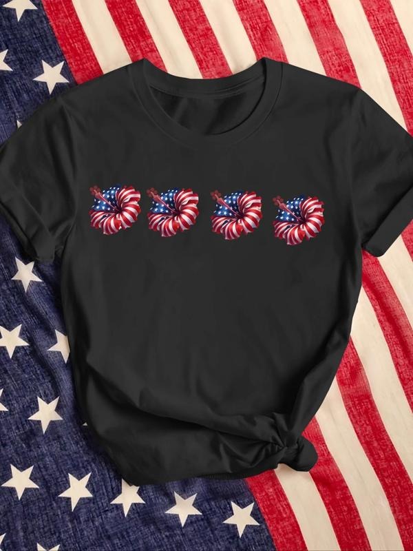Cute Floral Print Round Neck Casual Short Sleeve - Adult & Kids T-Shirts, Sweatshirts & Hoodies apparel design preview 1