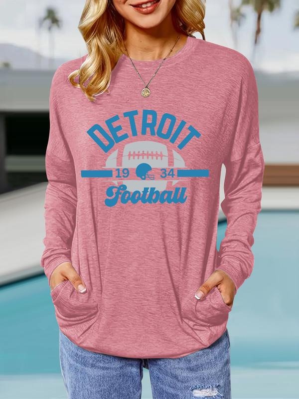 Detroit Print Crew Neck Casual Loose Fit Comfortable - Adult & Kids T-Shirts, Sweatshirts & Hoodies apparel design preview 1