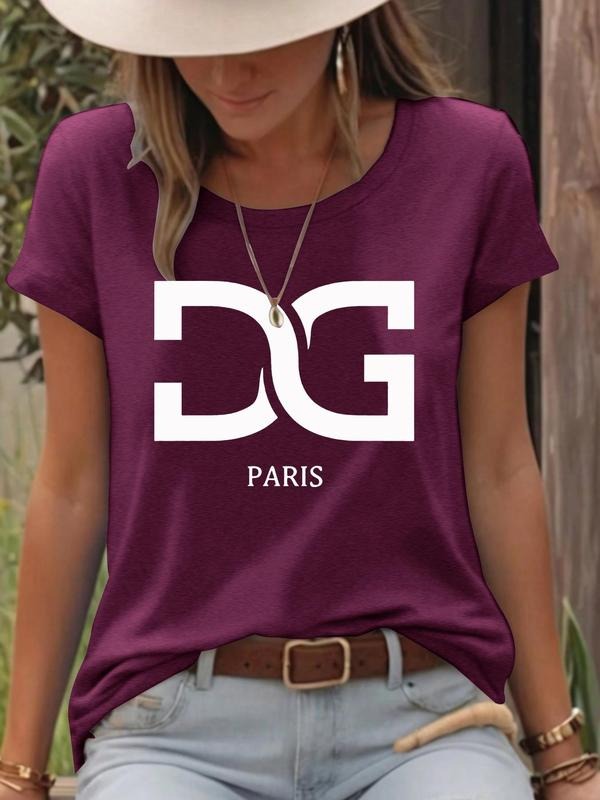 Dg Paris Print Round Neck Casual Short Sleeve Crew - Adult & Kids T-Shirts, Sweatshirts & Hoodies apparel design preview 1