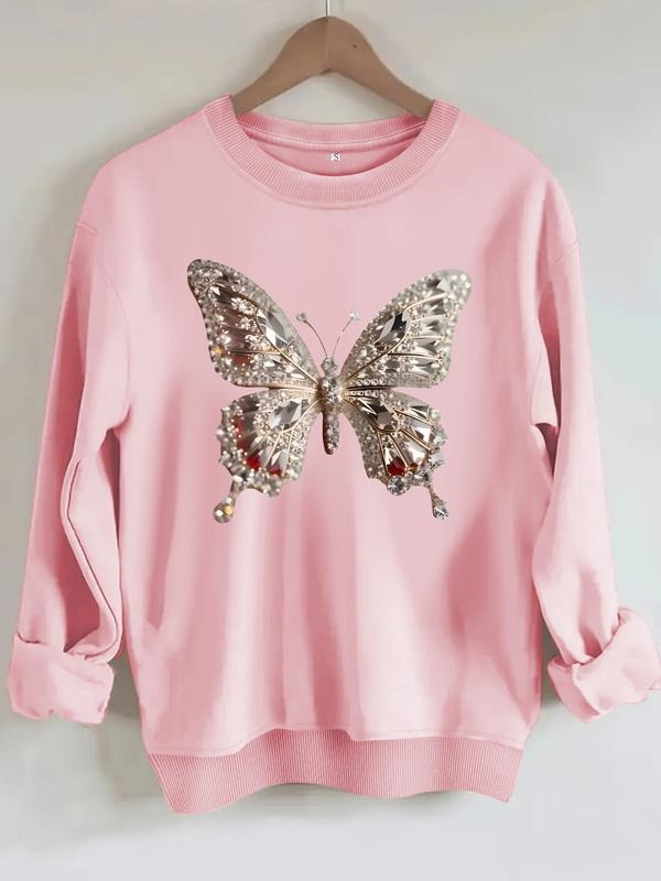 Diamond Butterfly Print Casual Round Neck Soft Fall - Adult & Kids T-Shirts, Sweatshirts & Hoodies apparel design preview 1