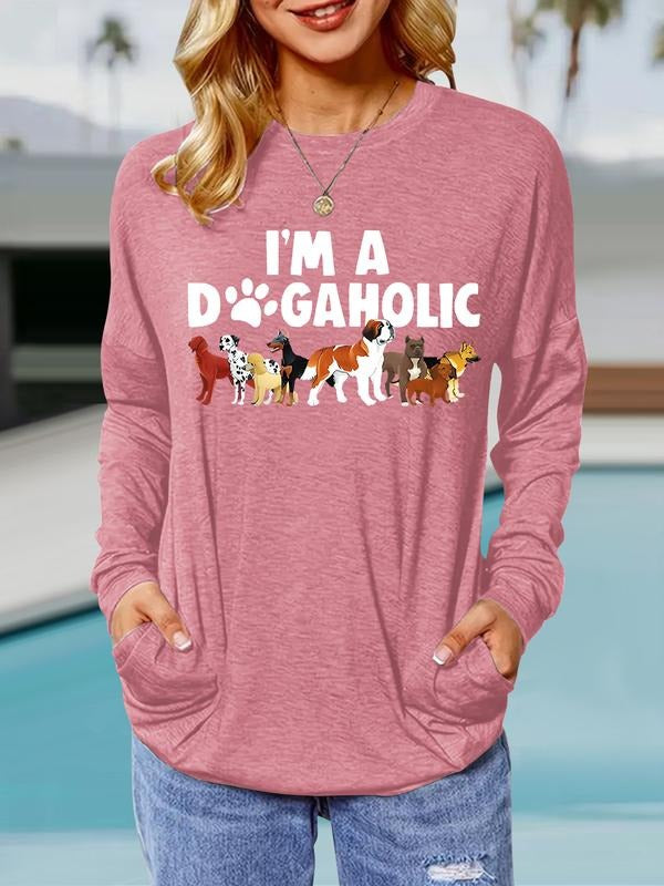 Dog Letter Print Round Neck Casual Loose Fit - Adult & Kids T-Shirts, Sweatshirts & Hoodies apparel design preview 1