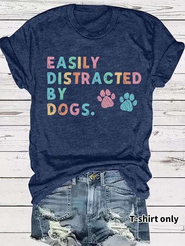 Dog Paw Print Round Neck Casual Short Sleeve Crew - Adult & Kids T-Shirts, Sweatshirts & Hoodies apparel design preview 1