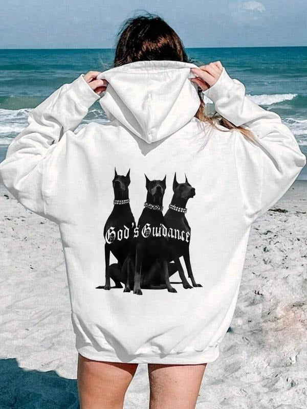 Dog Print Drawstring Pocket 2024 New Casual Hooded - Adult & Kids T-Shirts, Sweatshirts & Hoodies apparel design preview 1