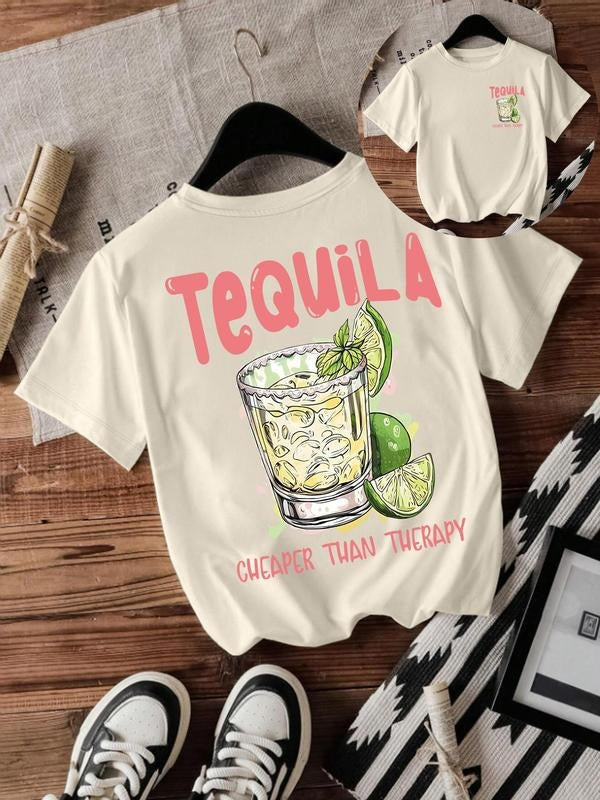 Drink Letter Print Round Neck Casual Short Sleeve - Adult & Kids T-Shirts, Sweatshirts & Hoodies apparel design preview 1