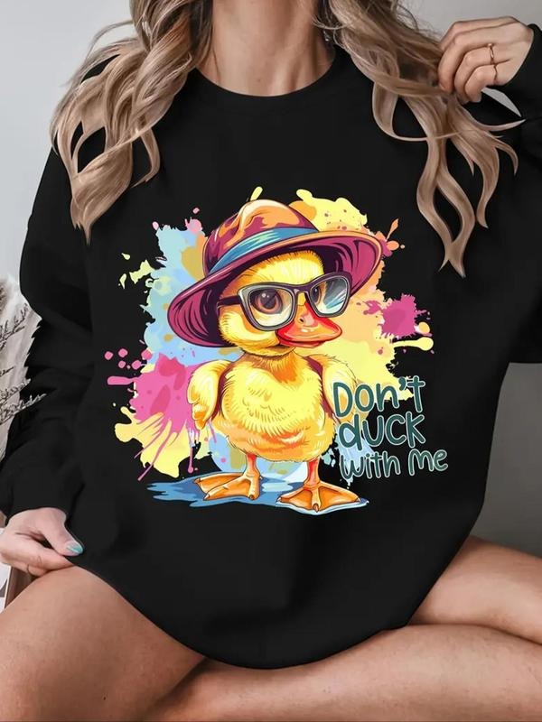 Duck Print Round Neck 1 Count Casual Crew Daily - Adult & Kids T-Shirts, Sweatshirts & Hoodies apparel design preview 1
